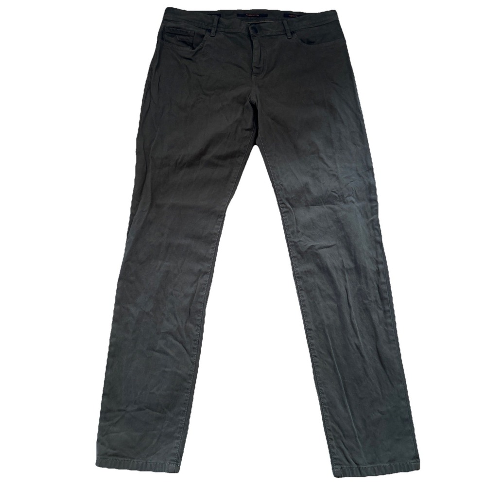 Alberto Pants Men's 33x32 (34x33) Pipe Soft Twill Dark Olive Regular Fit Tapered